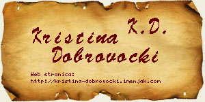 Kristina Dobrovocki vizit kartica